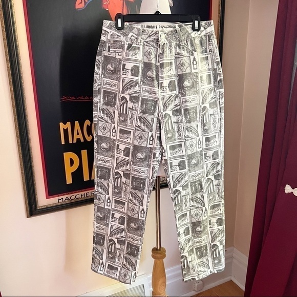 Glassons Recycled Venice Print Super High Rise Straight Mom Jeans Size 12 - Picture 3 of 13